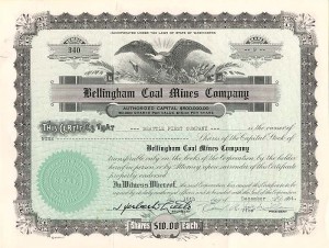 Bellingham Coal Mines Co. - Stock Certificate